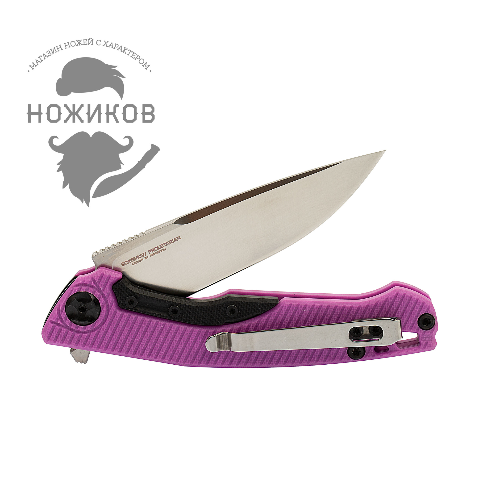 Складной нож Nimo Proletarlan, сталь 9Cr18MoV, розовый - фото 8