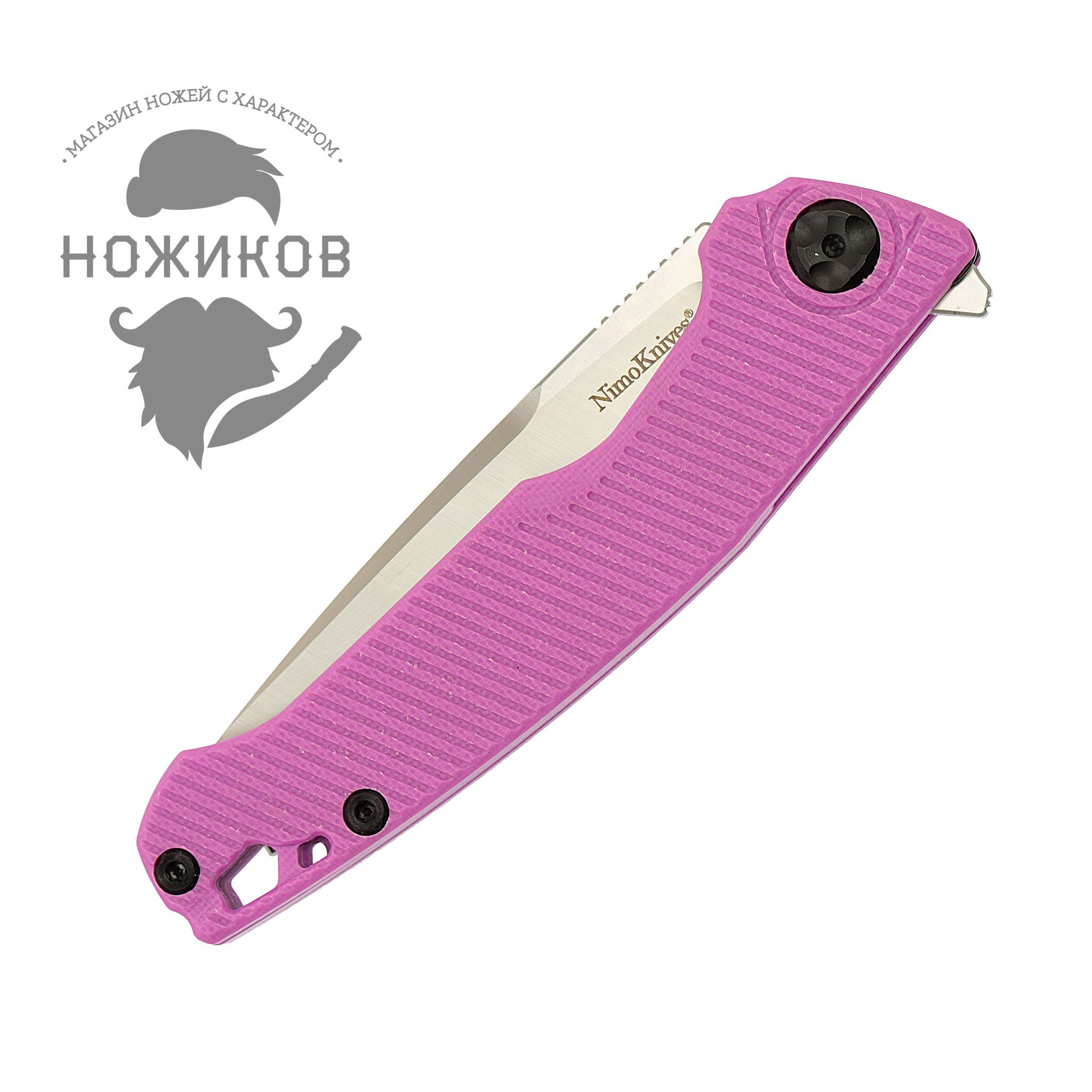 Складной нож Nimo Proletarlan, сталь 9Cr18MoV, розовый - фото 9