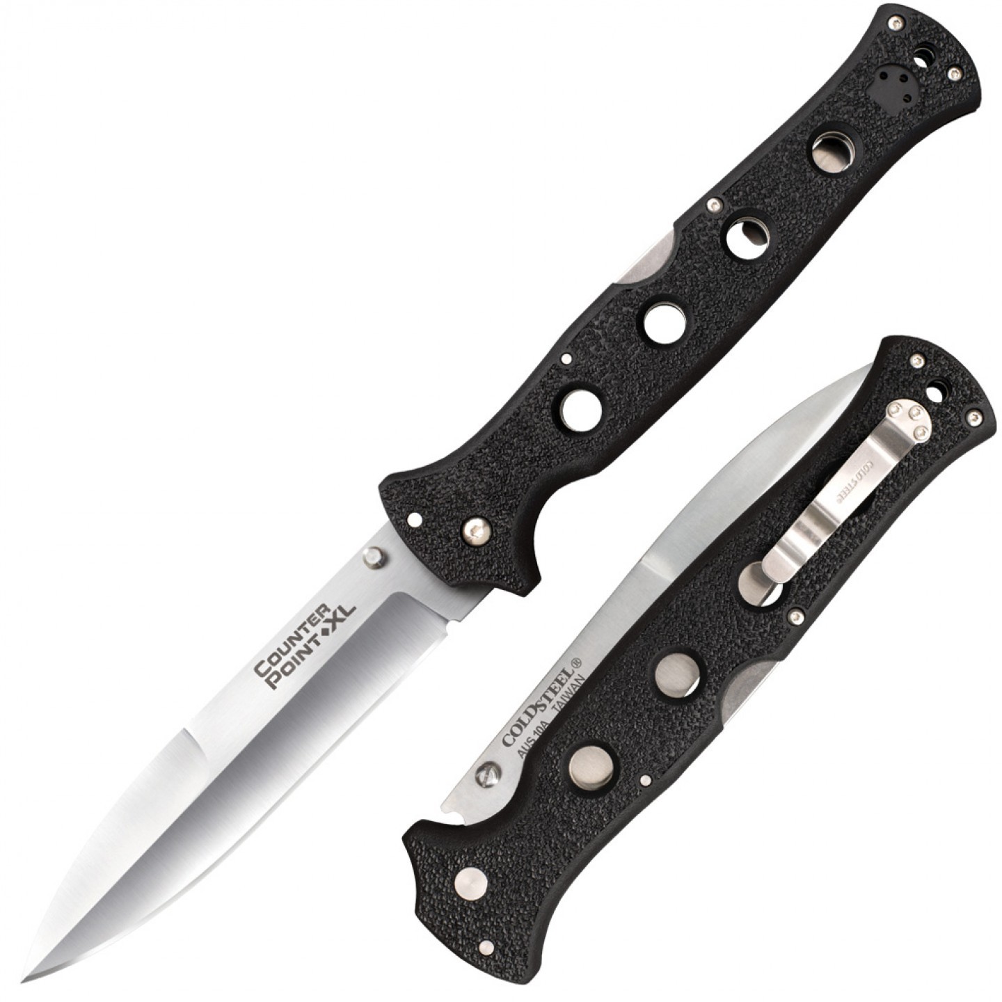 Нож складной Cold Steel Counter Point XL, сталь AUS-10A, рукоять grivory, black авторский нож ястреб сталь мозаичный дамаск рукоять венге вставка литье мельхиор