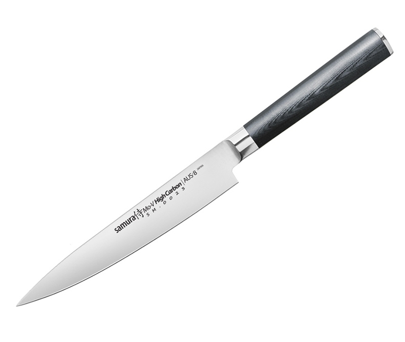 Нож кухонный Samura Mo-V универсальный 150мм нож кухонный samura 67 сантоку 175 мм дамаск 67 слоев микарта