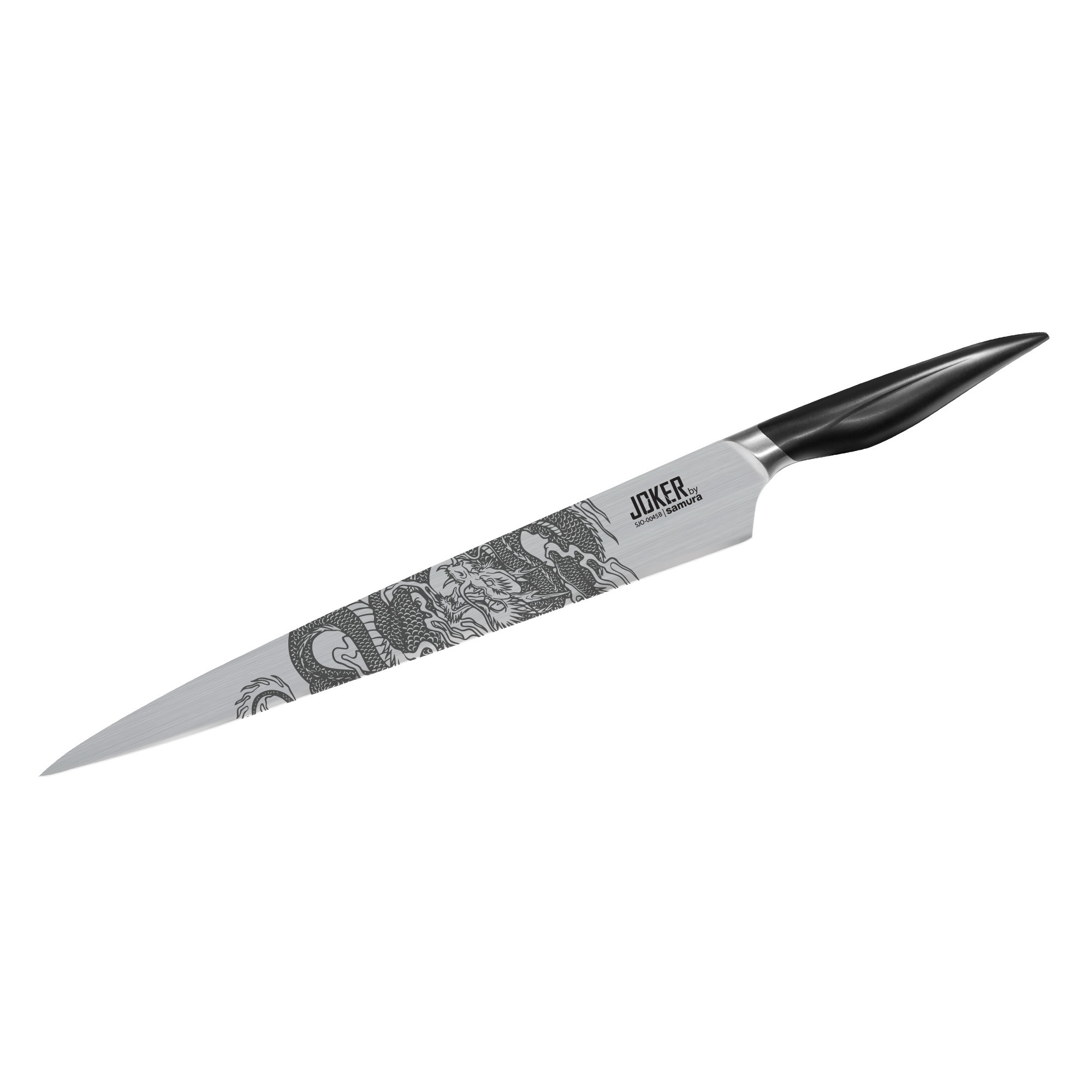 Нож кухонный слайсер Samura Joker 297 мм, сталь AUS-8, рукоять АБС-пластик чёрный - фото 2