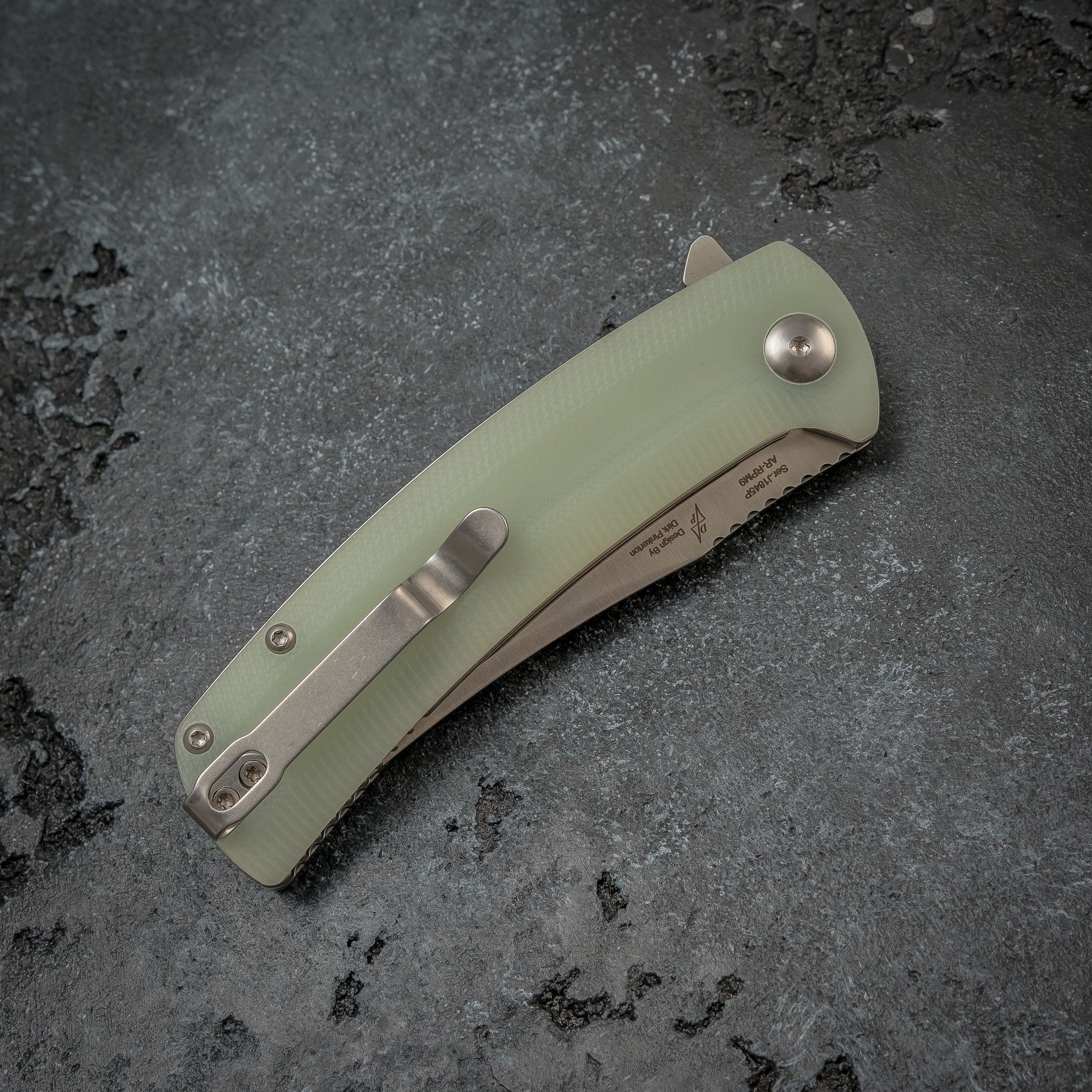 фото Складной нож artisan arroyo, сталь ar-rpm9, g10 green artisan cutlery