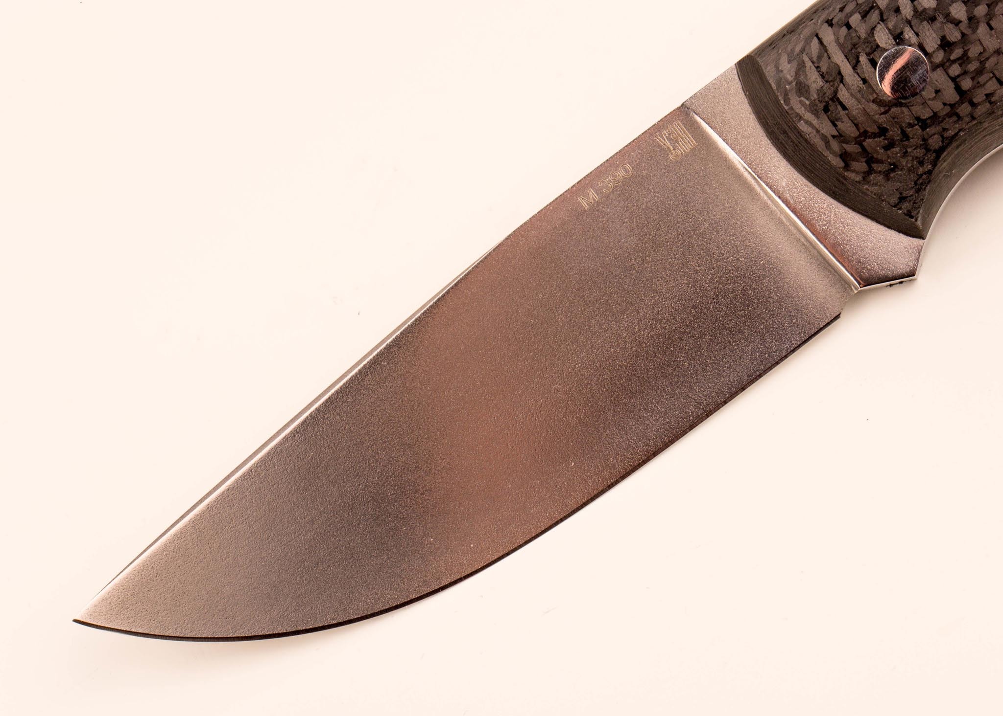 Нож цельнометаллический Охотник, сталь M390, рукоять карбон от Ножиков