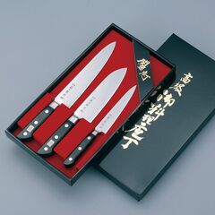 Фото Набор из 3-х кухонных ножей Tojiro Western Knife Giftset, сталь VG-10, рукоять стабилизированная древесина