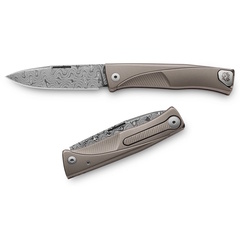 Фото Складной нож LionSteel Thrill, сталь дамаск, рукоять титан