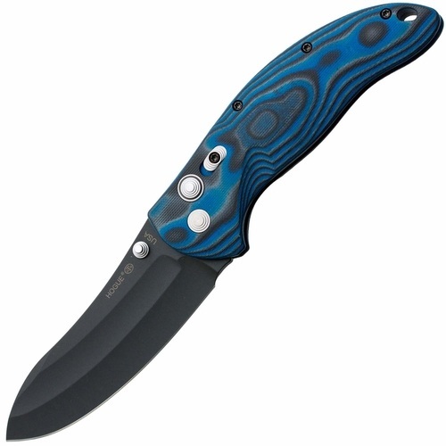 Складной нож Hogue Elishewitz EX-04, клинок черный, сталь 154CM, рукоять сине-черный G-Mascus