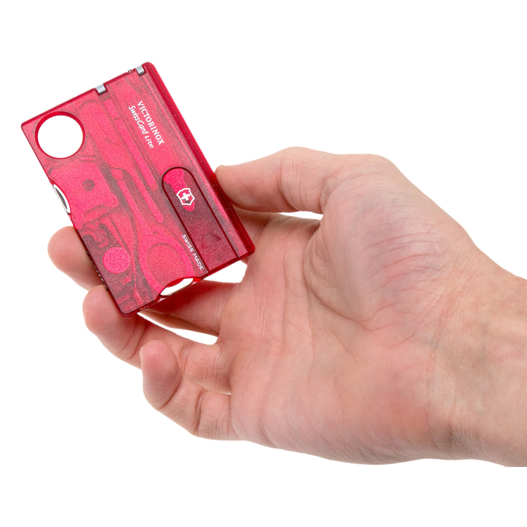 Швейцарская карта Victorinox SwissCard Lite, сталь X50CrMoV15, рукоять ABS-пластик, полупрозрачный красный - фото 5