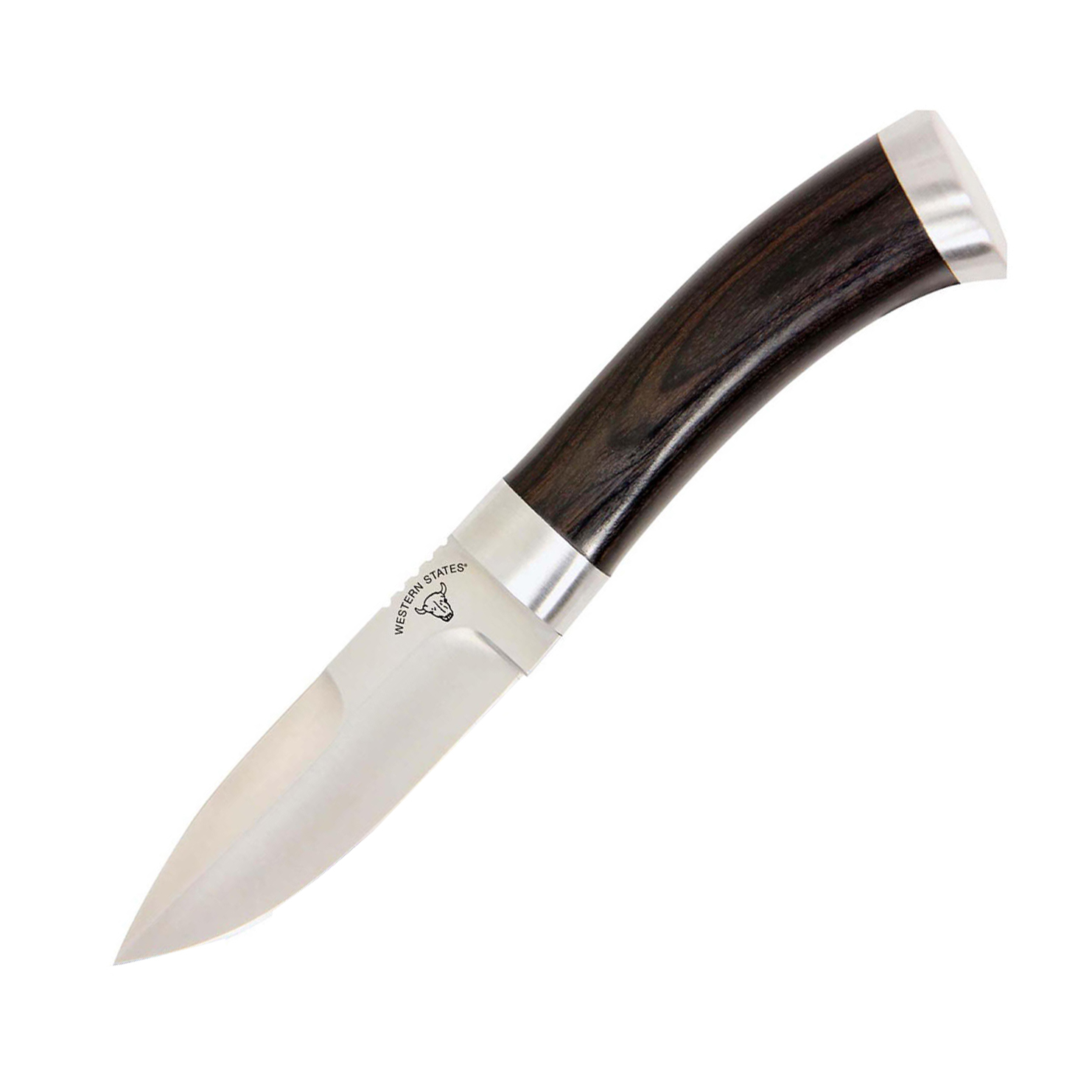 Нож с фиксированным клинком Camillus Western States, сталь 440А, рукоять стабилизированная древесина