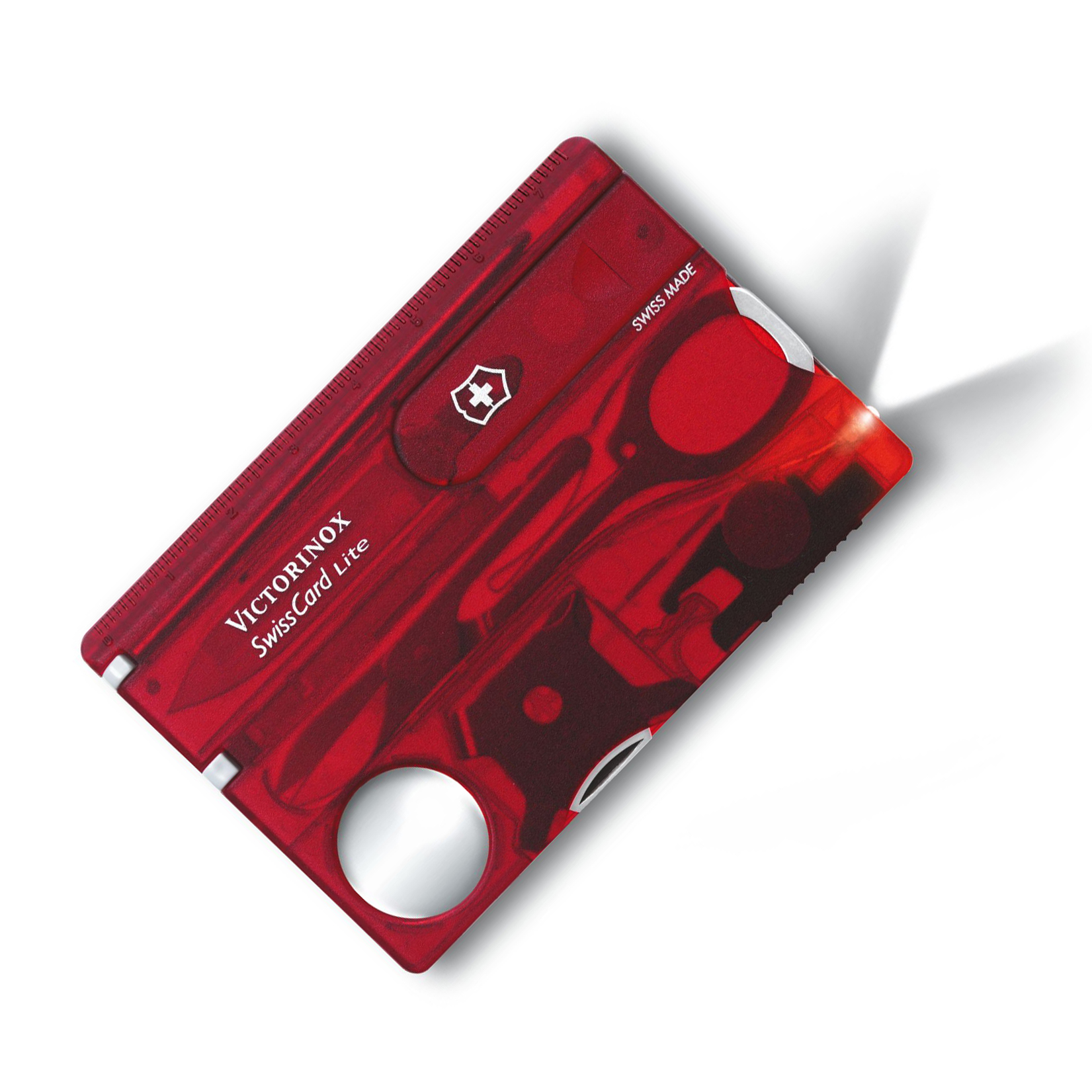 Швейцарская карта Victorinox SwissCard Lite, сталь X50CrMoV15, рукоять ABS-пластик, полупрозрачный красный от Ножиков