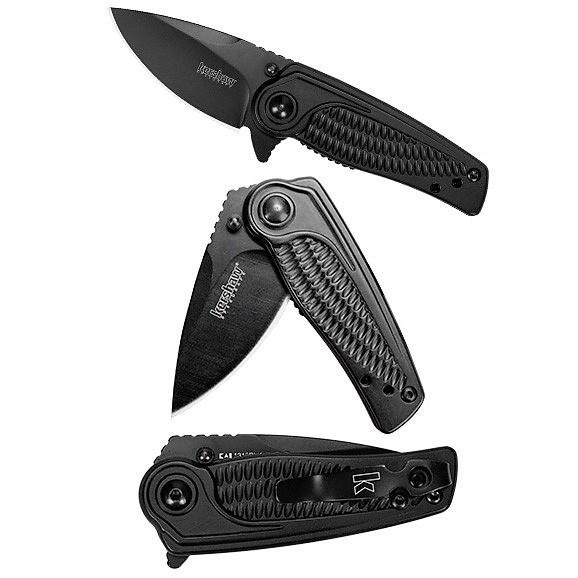 фото Складной полуавтоматический нож kershaw spoke k1313blk, сталь 4cr14, рукоять нержавеющая сталь