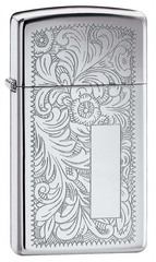 Фото Зажигалка ZIPPO Slim® Venetian® с покрытием High Polish Chrome