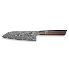 Фото Нож кухонный Xin Cutlery Santoku XC123 193мм, сталь VG-10/дамаск, рукоять дерево палисандр