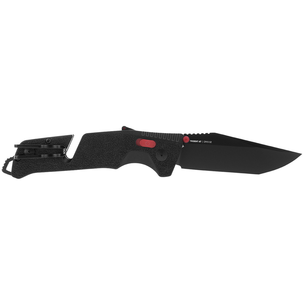 Полуавтоматический складной нож Trident Mk3 Black-Red Tanto, сталь D2, рукоять GRN - фото 2