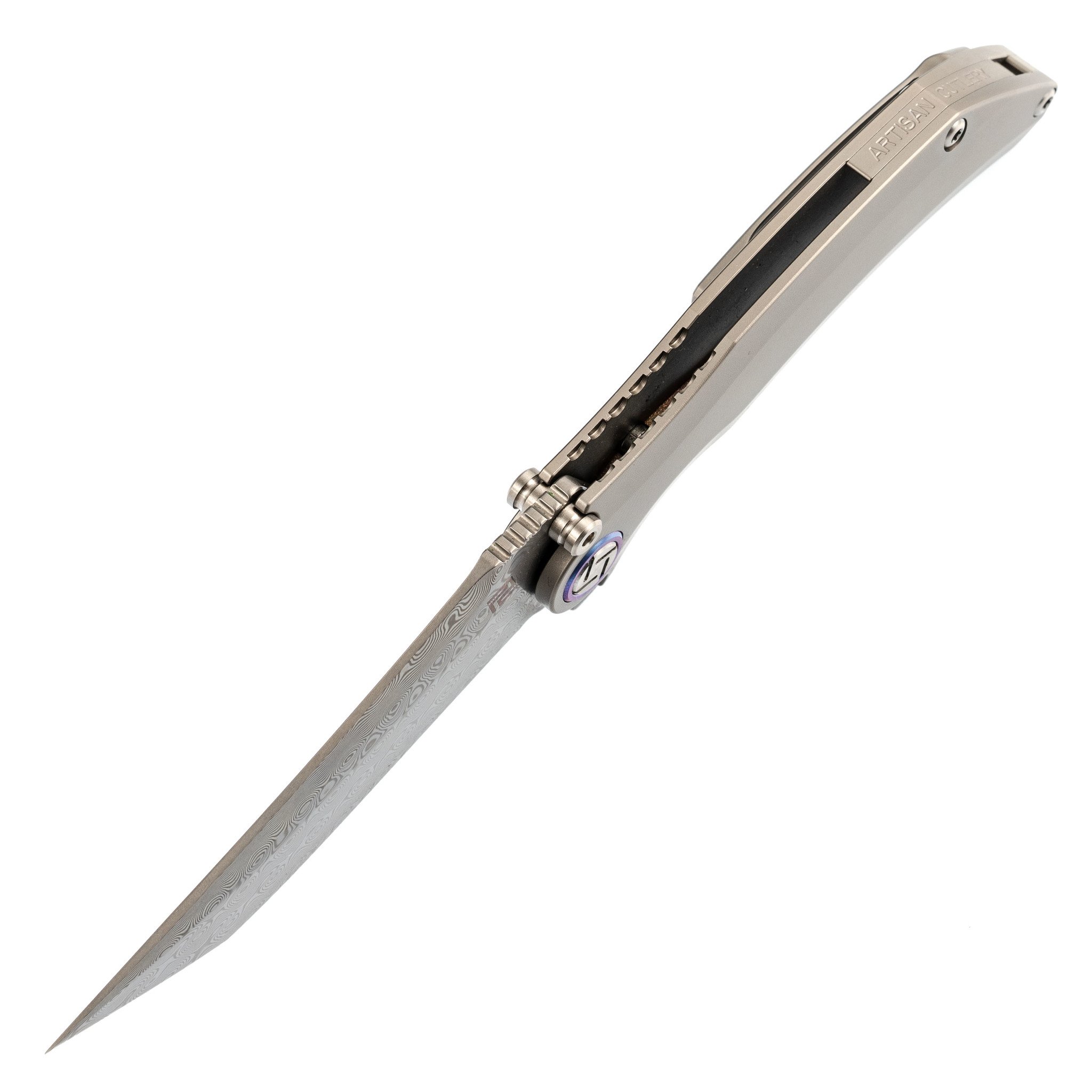 фото Складной нож artisan tacit, сталь дамаск, титан artisan cutlery