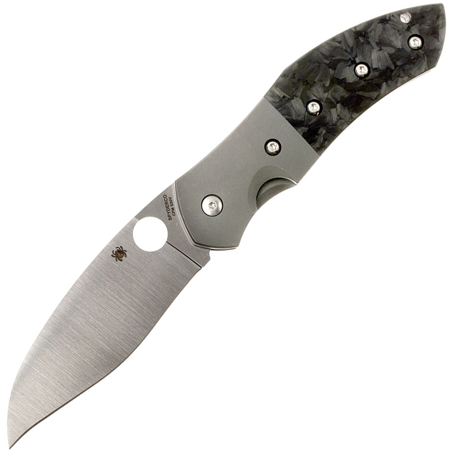 Нож складной Myrtle - Spyderco C194CFTIP, сталь CPM® S30V Satin Plain, рукоять титан/карбон - фото 1