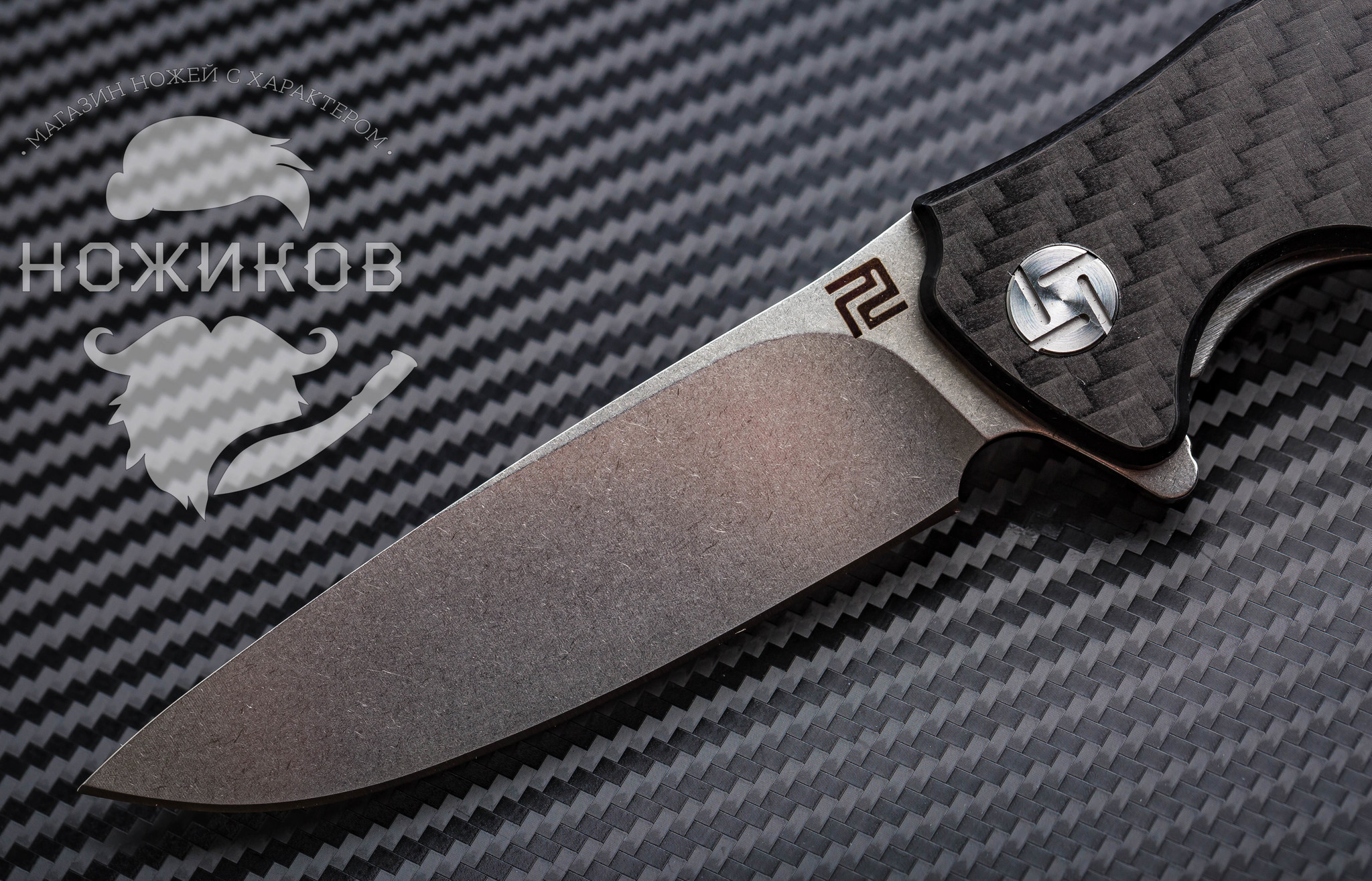 Складной нож Artisan Tradition mini, карбон, сталь D2, G10 - фото 3