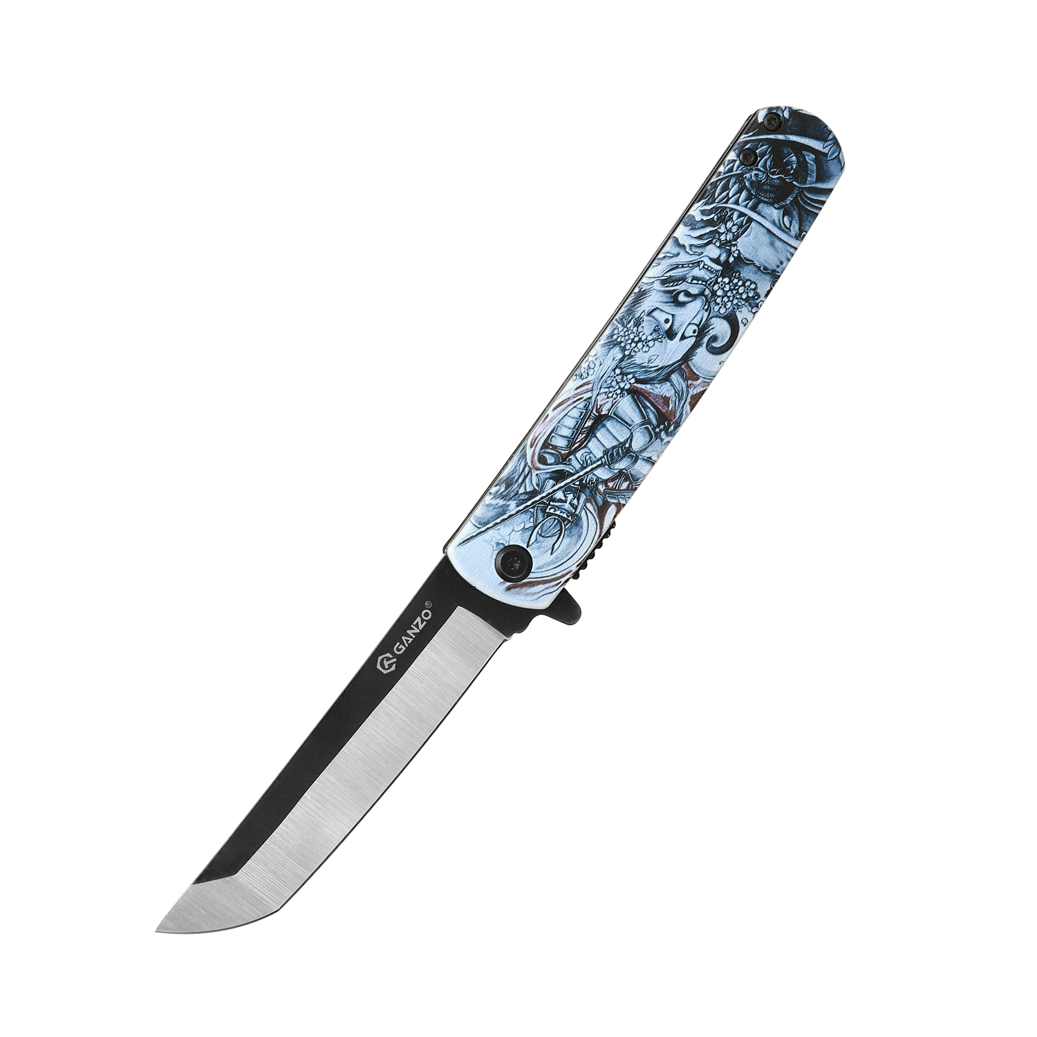 фото Складной нож ganzo g626-gs, сталь 440а, рукоять пластик, серый самурай