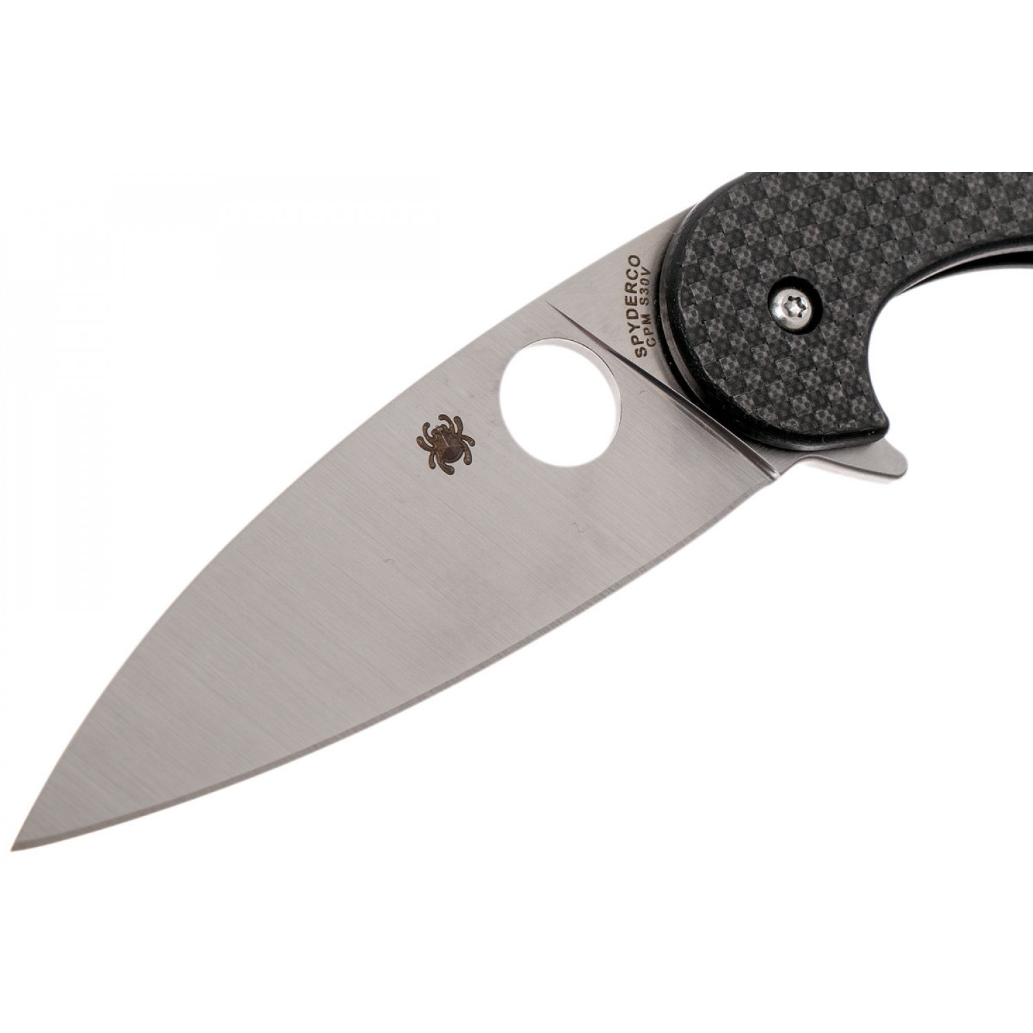 Складной нож Spyderco Sliverax 228CFP, сталь CPM® S30V Satin Plain, рукоять карбон/стеклотекстолит G10, чёрный от Ножиков