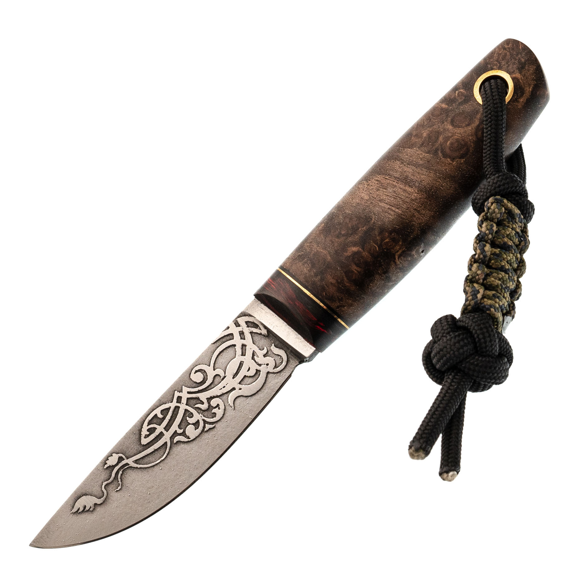 Нож Волчий Век Слоненок Custom, сталь PGK, рукоять стаб.кап ореха