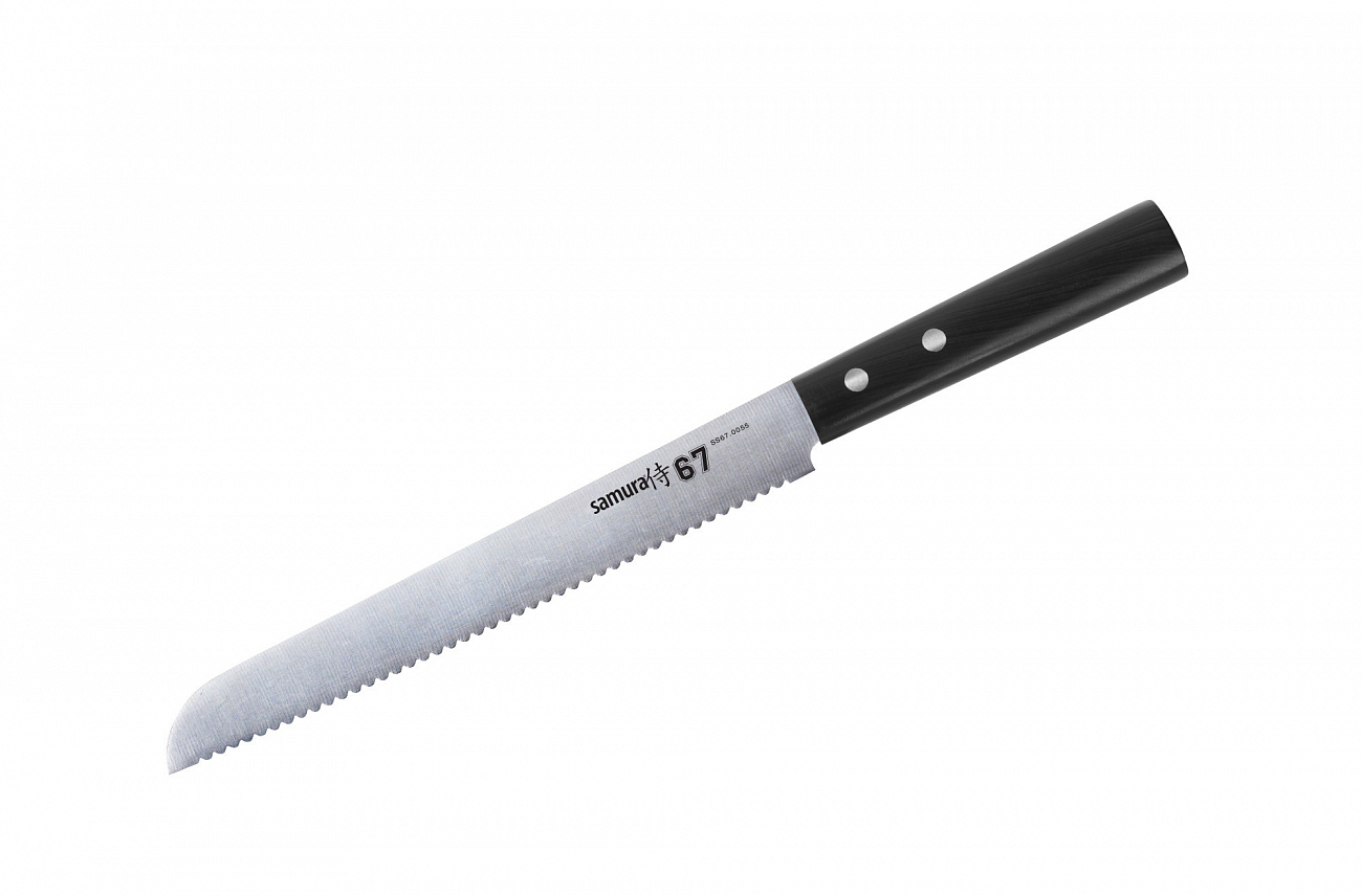 Нож для хлеба Samura 67 SS67-0055, сталь AUS-8, рукоять ABS пластик - фото 1