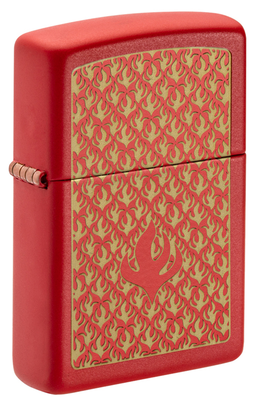 Зажигалка ZIPPO Red Matte Flame Pattern, латунь, 3,81х1,27x5,72 cм