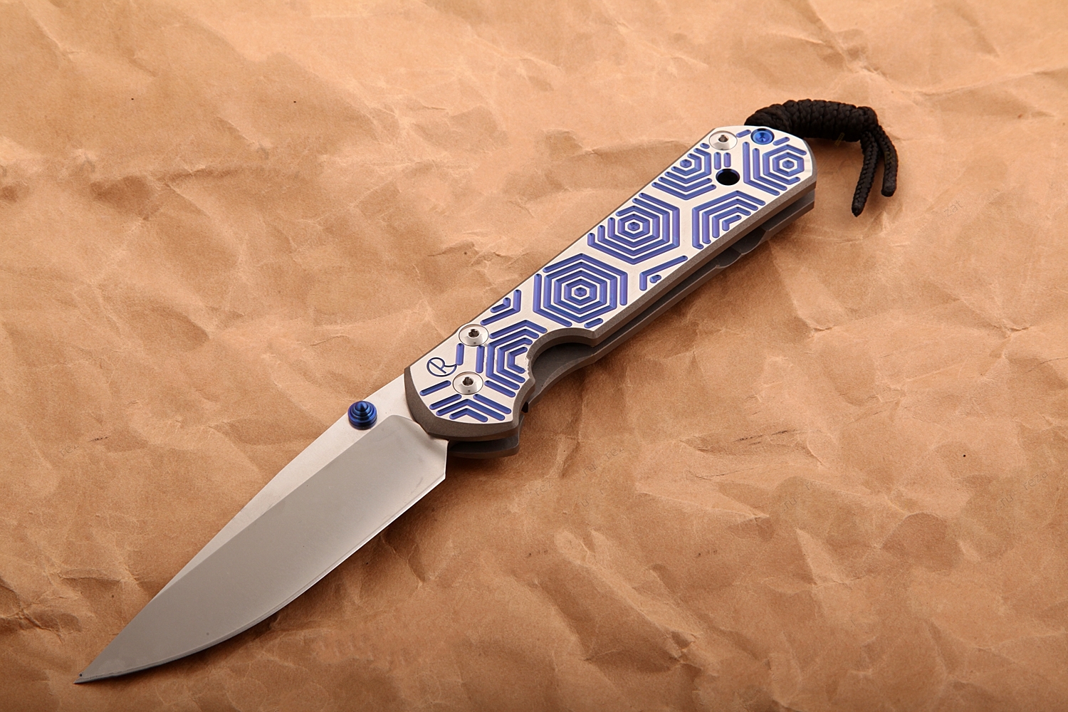 Нож складной Chris Reeve Large Sebenza, сталь CPM S35VN, рукоять титан с рисунком Blue Hex от Ножиков