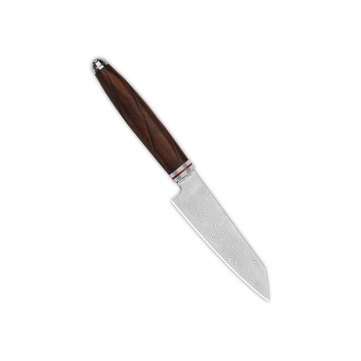Нож кухонный универсальный QSP Mulan Series 10.2 см, сталь дамаск, рукоять дерево айронвуд - фото 2