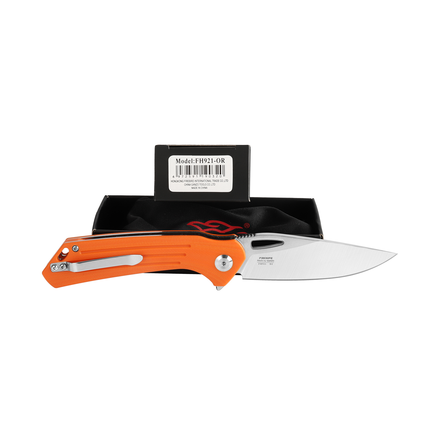 Складной нож Firebird FH921-OR, сталь D2, рукоять G10 оранжевая - фото 6