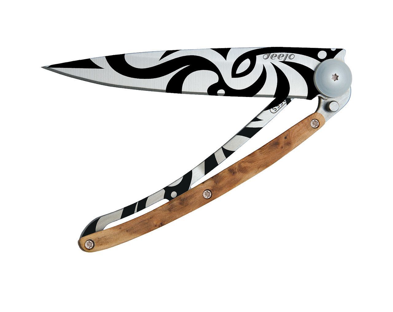 фото Складной нож deejo tribal titanium 37g, juniper wood