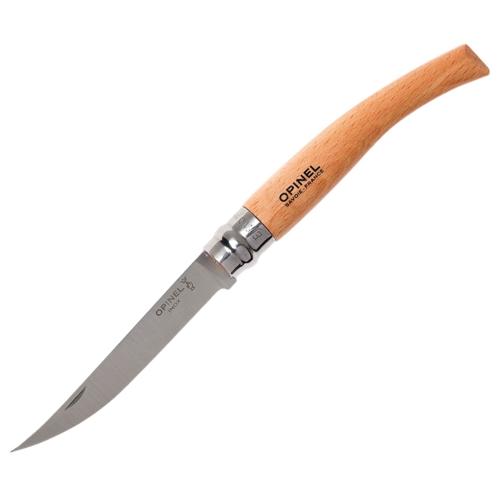 Нож складной филейный Opinel №10 VRI Folding Slim Beechwood, сталь Sandvik 12C27, рукоять бук, 000517 от Ножиков