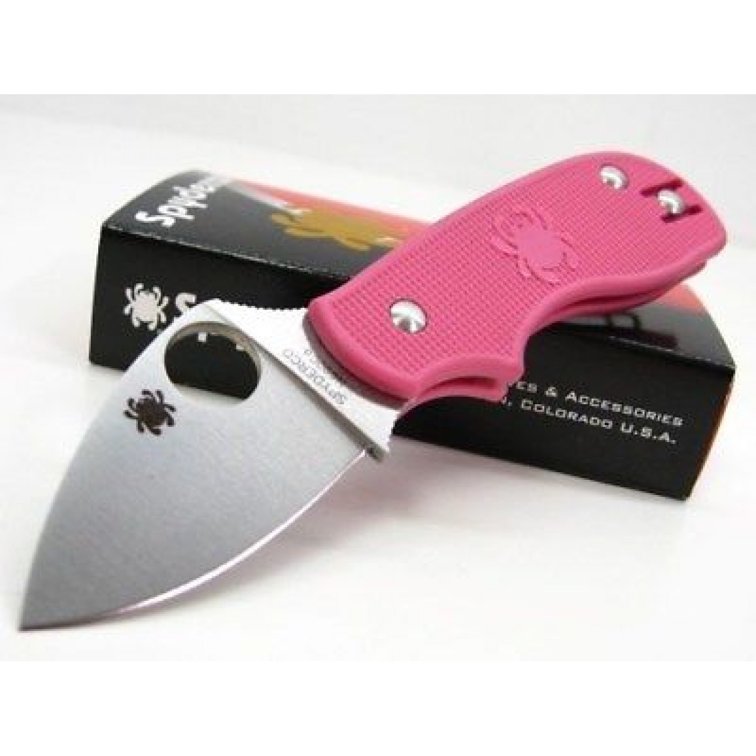 фото Нож складной squeak pink spyderco 154ppn, сталь n690co satin plain, рукоять термопластик frn, розовый