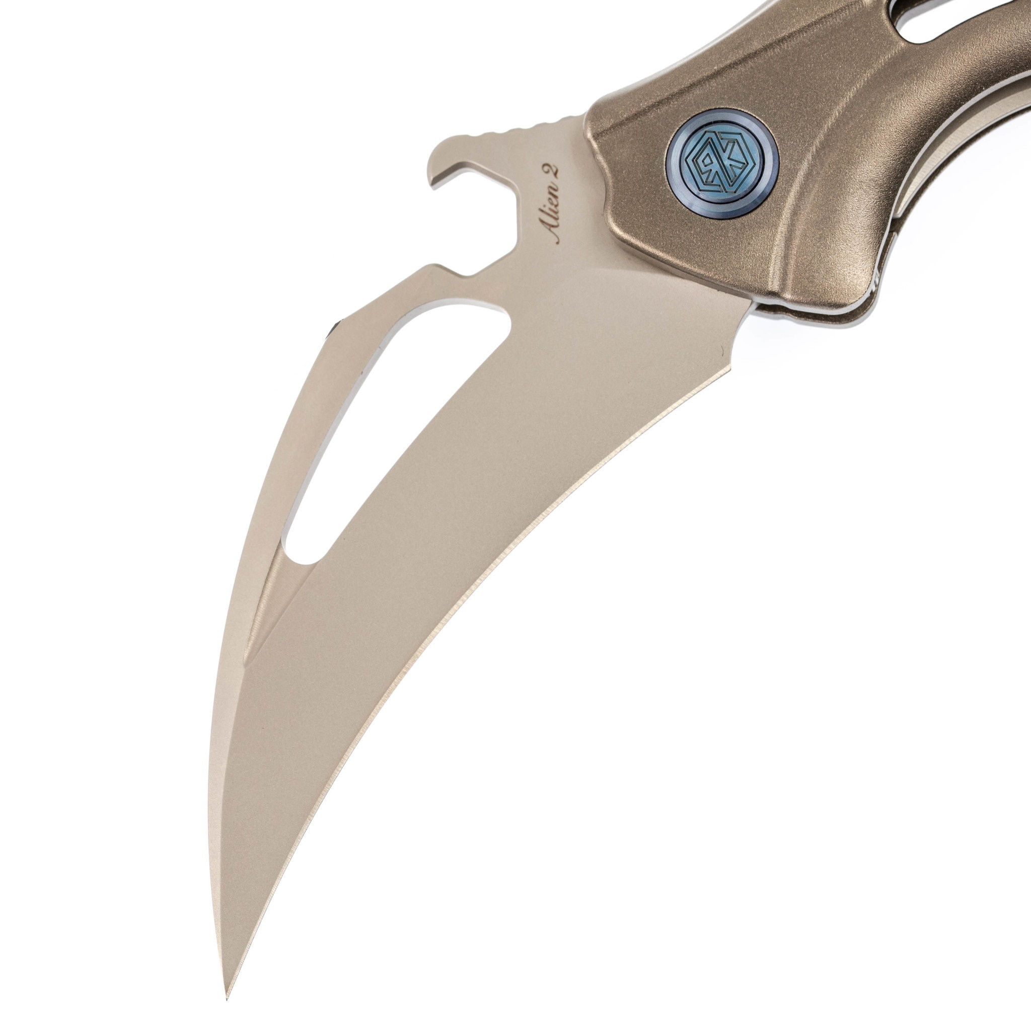 Нож складной Rikeknife Alien 2 Grey, сталь N690CO, титан - фото 2