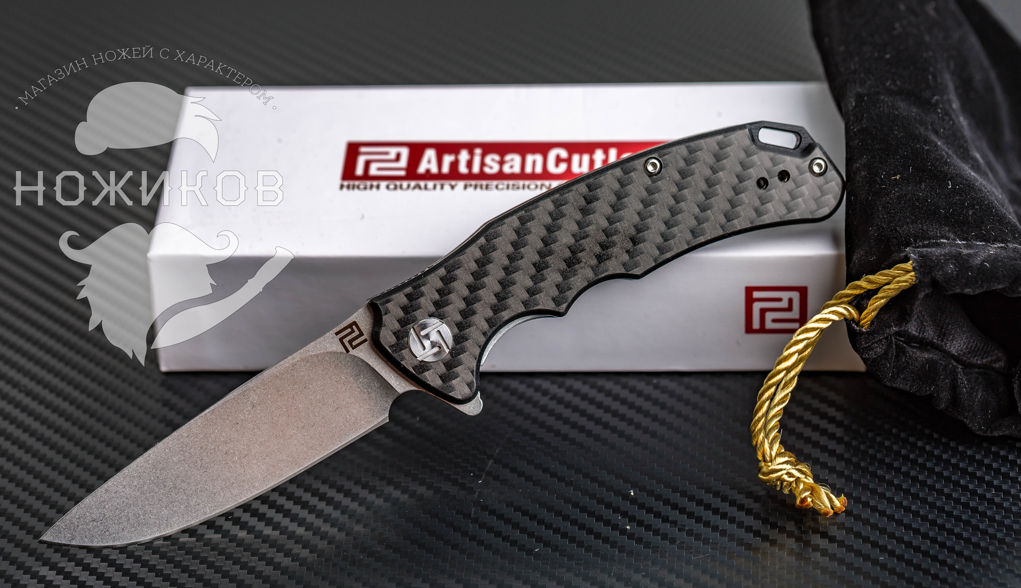 Складной нож Artisan Tradition mini, карбон, сталь D2, G10 - фото 9
