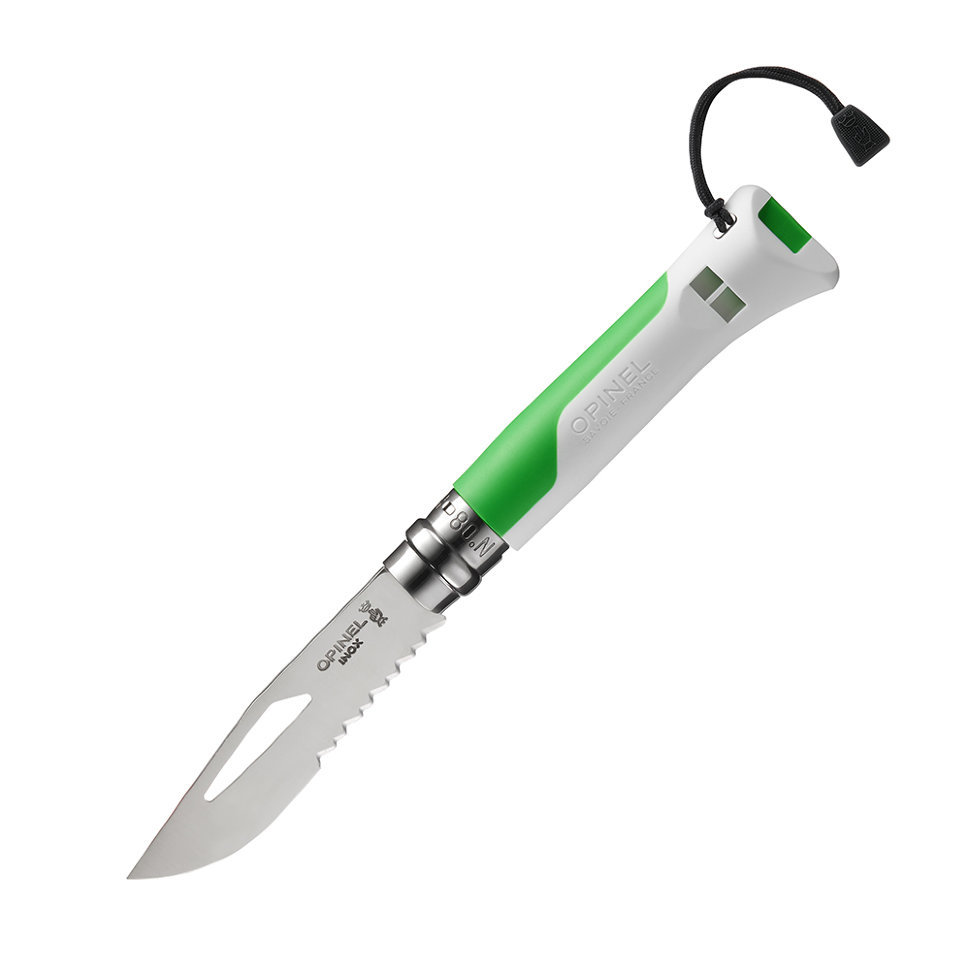 Складной нож Opinel №8 Fluo Green, зеленый, сталь Sandvik 12C27 - фото 1