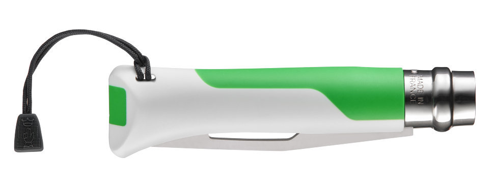 Складной нож Opinel №8 Fluo Green, зеленый, сталь Sandvik 12C27 - фото 4
