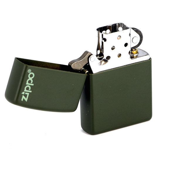 Зажигалка ZIPPO Green Matte, латунь с порошковым покрытием, зеленая, матовая, 36х56х12 мм - фото 2