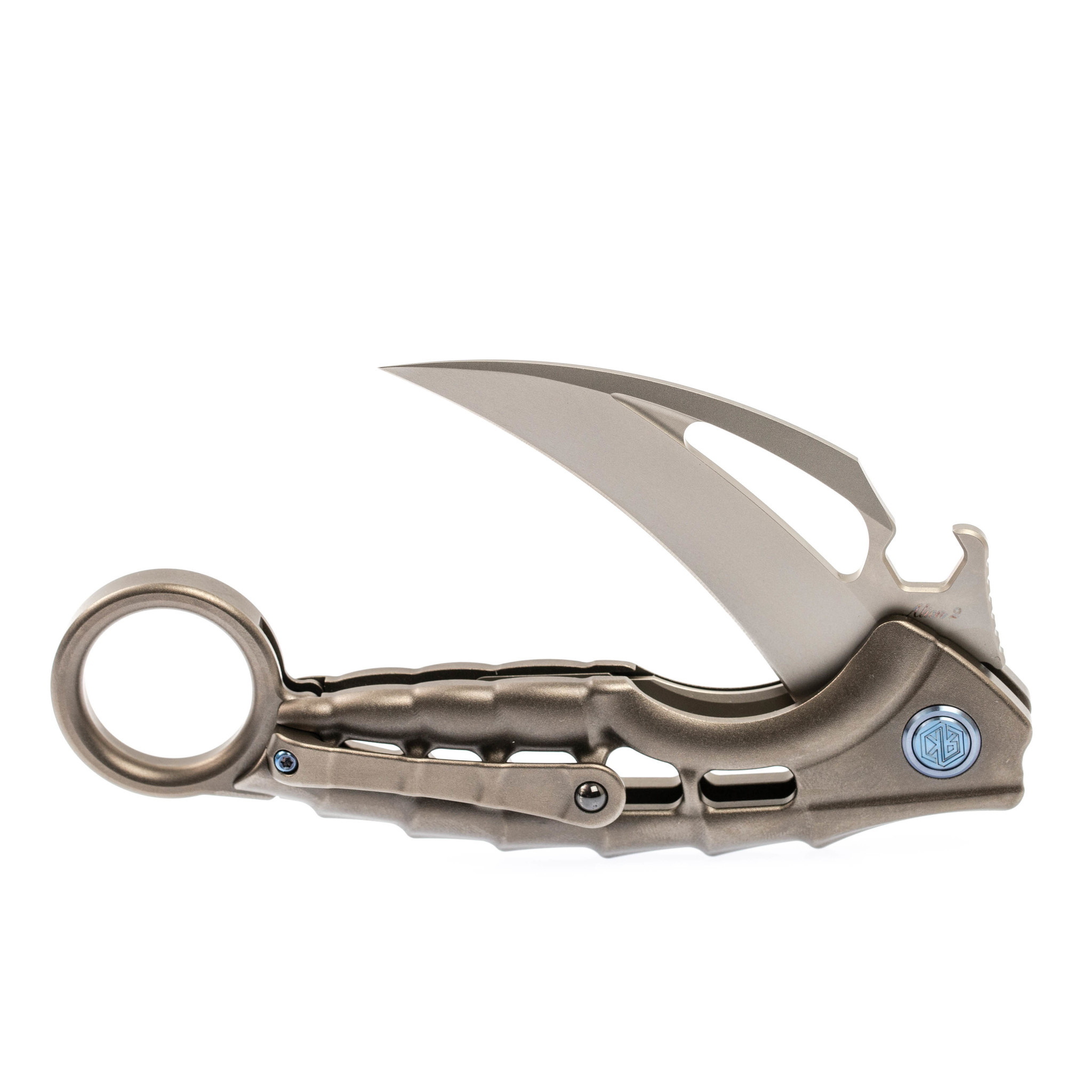 Нож складной Rikeknife Alien 2 Grey, сталь N690CO, титан - фото 6