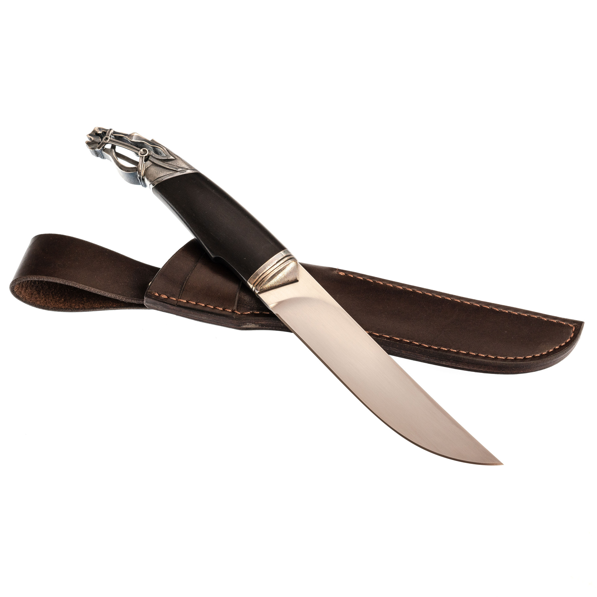 Подарочный нож Сагаан Морин, многослойная сталь, рукоять моржовый клык - фото 5