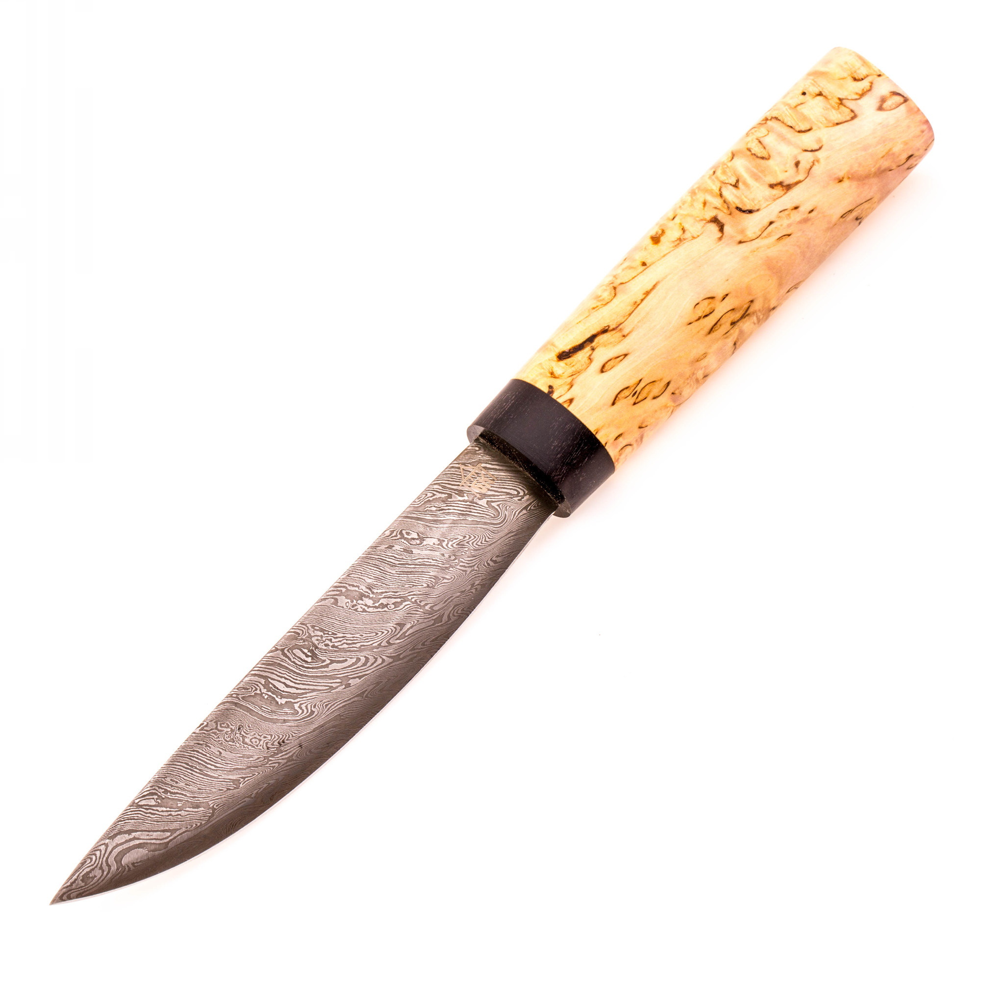 фото Нож якутский средний, сталь дамаск, карельская береза ножи града горький