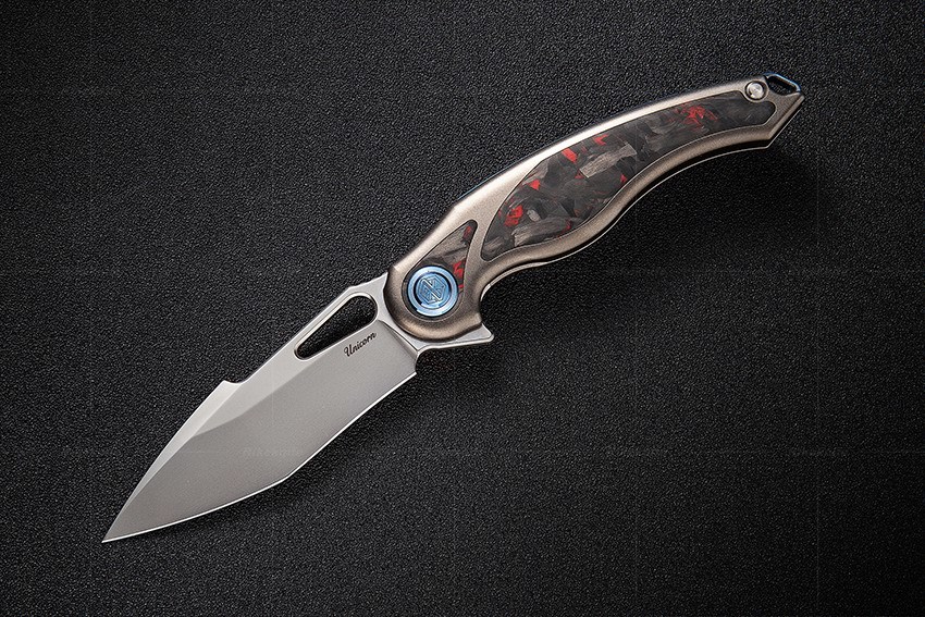 Нож складной Rikeknife Unicorn, сталь M390, Red Carbon от Ножиков