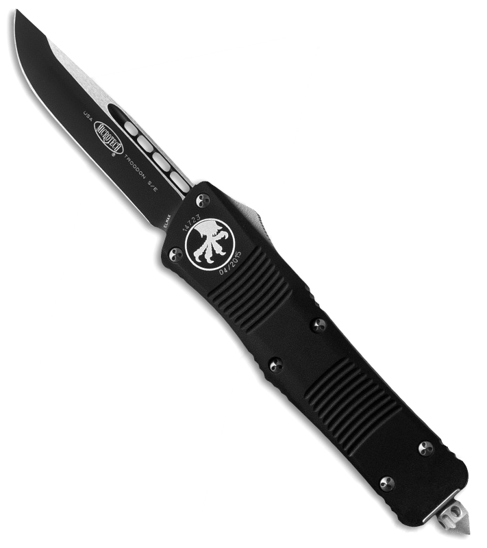 Автоматический фронтальный выкидной нож Troodon - Microtech 139-1 Black, сталь Elmax®, рукоять алюминий
