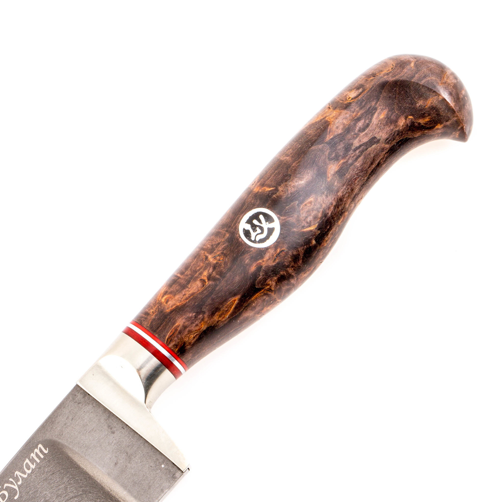 Нож Узбекский, сталь булат, коричневая карельская берёза от Ножиков