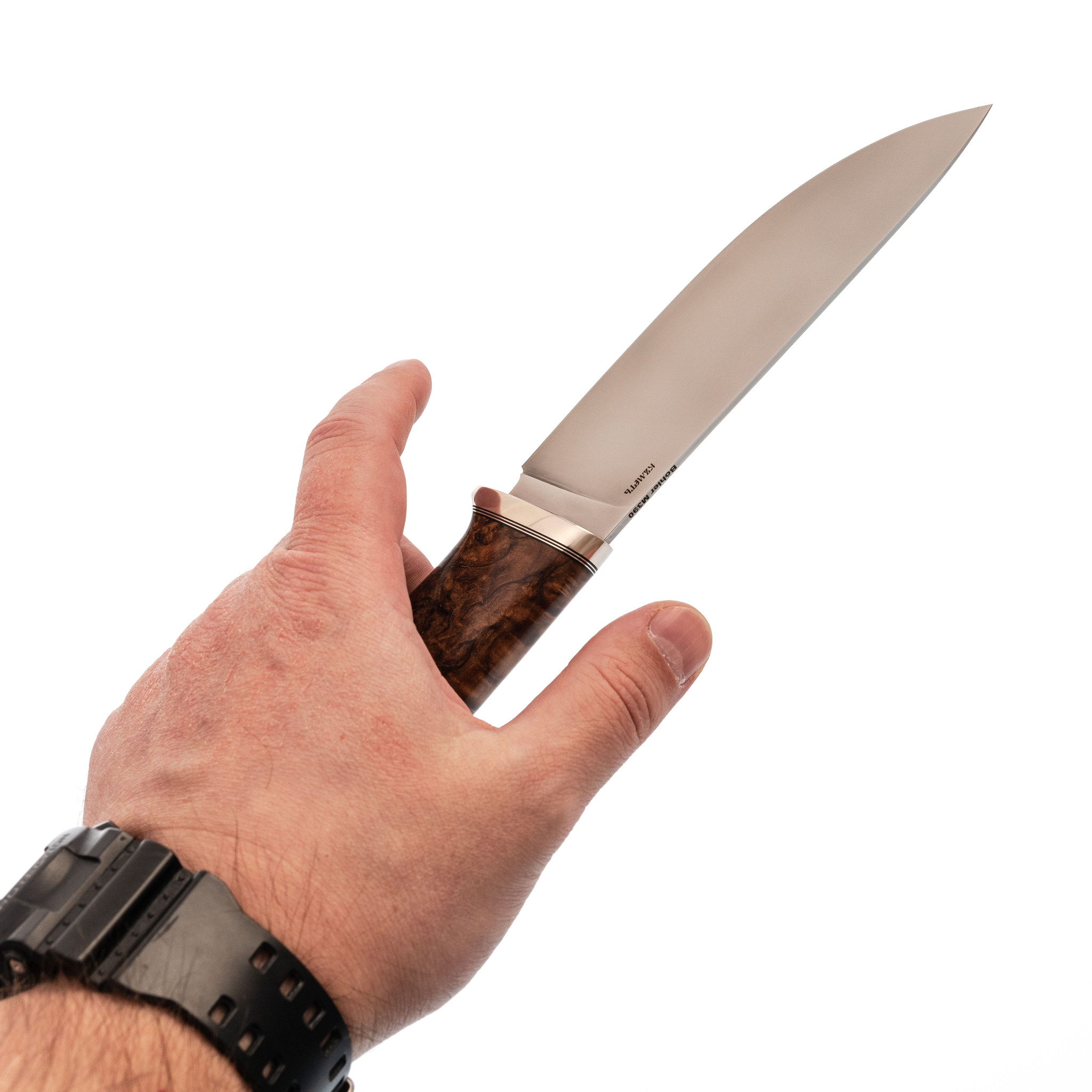 Нож Панцуй, сталь M390, рукоять карельская береза - фото 5