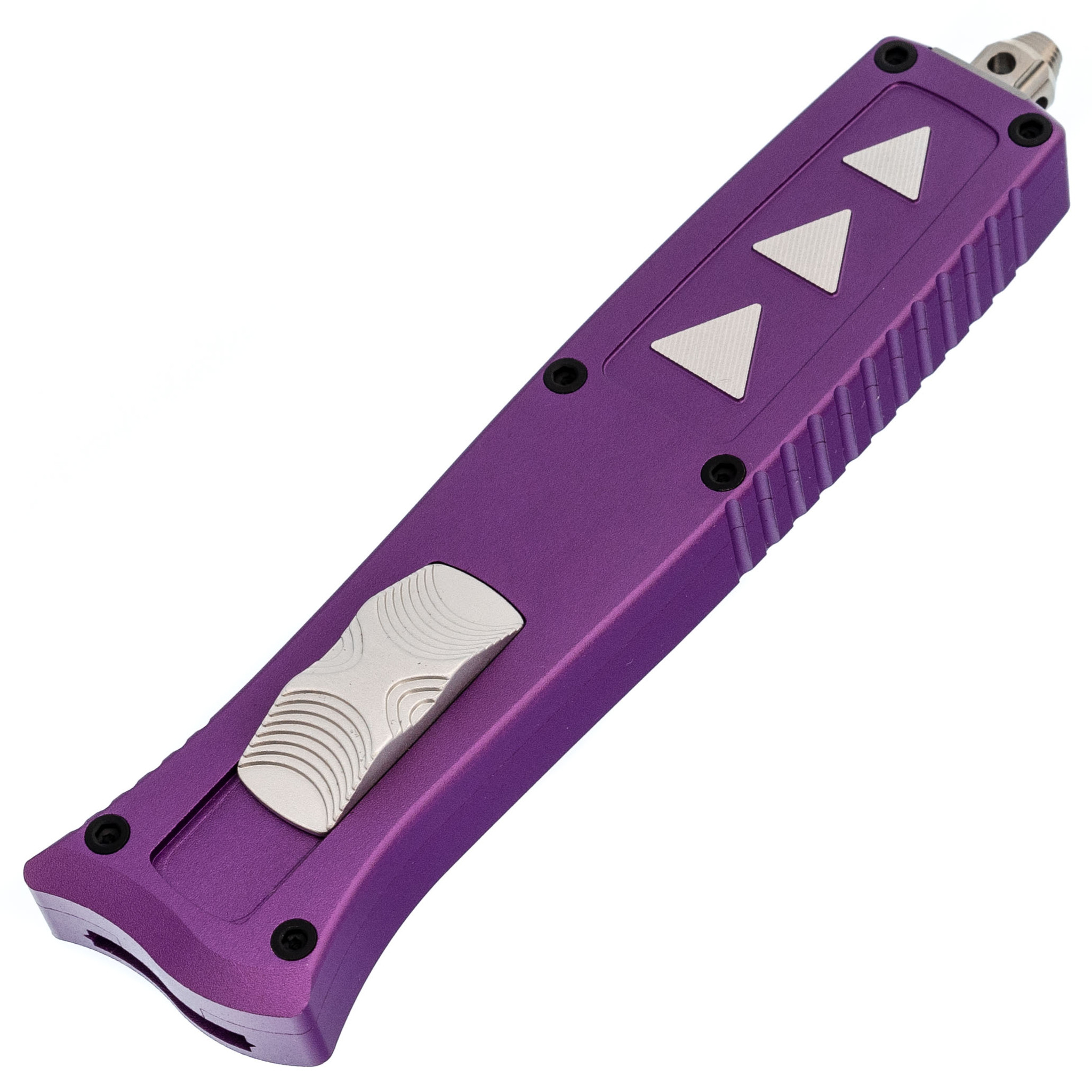 Автоматический нож Steelclaw Аргон-03, сталь D2, рукоять алюминий, фиолетовый - фото 4