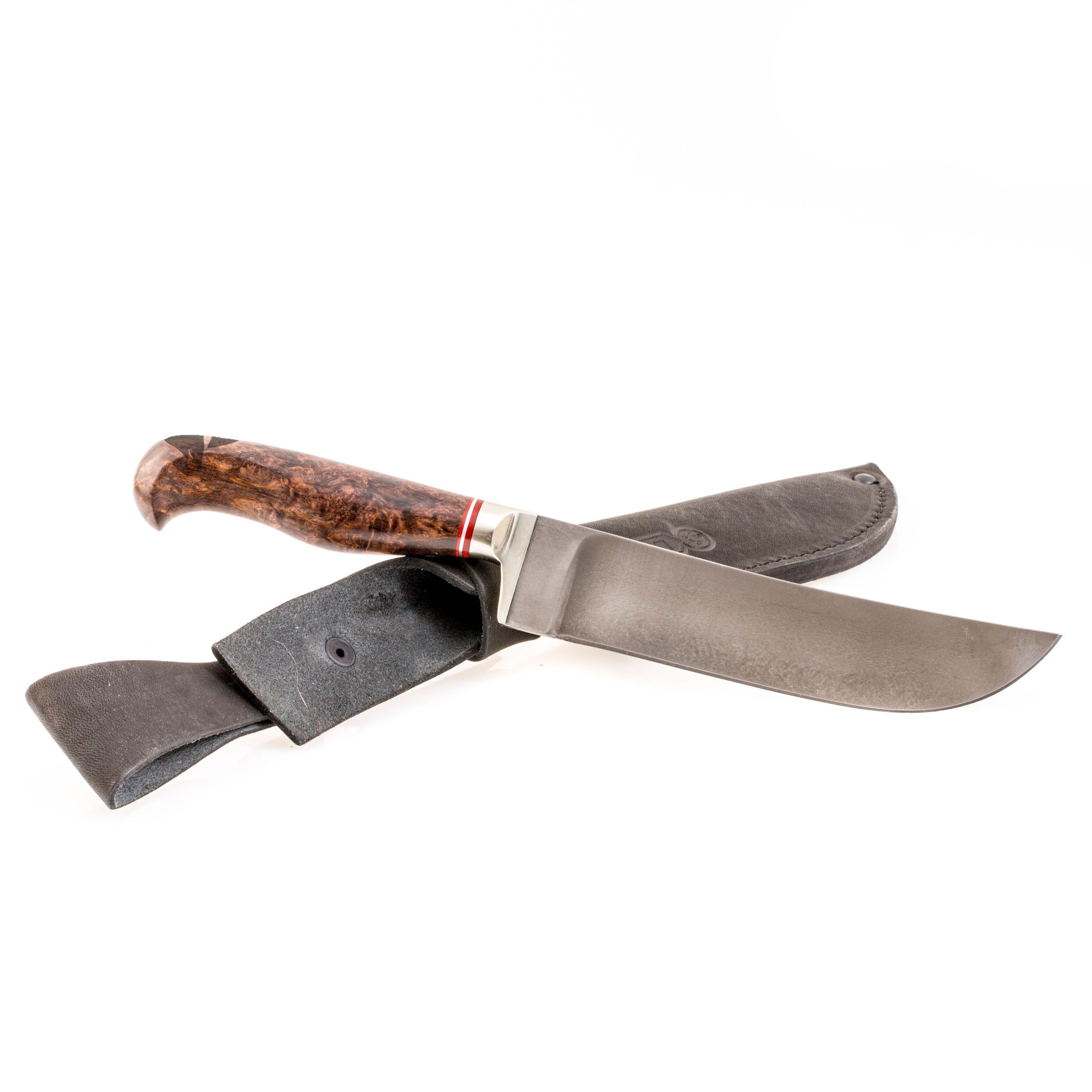 Нож Узбекский, сталь булат, коричневая карельская берёза от Ножиков