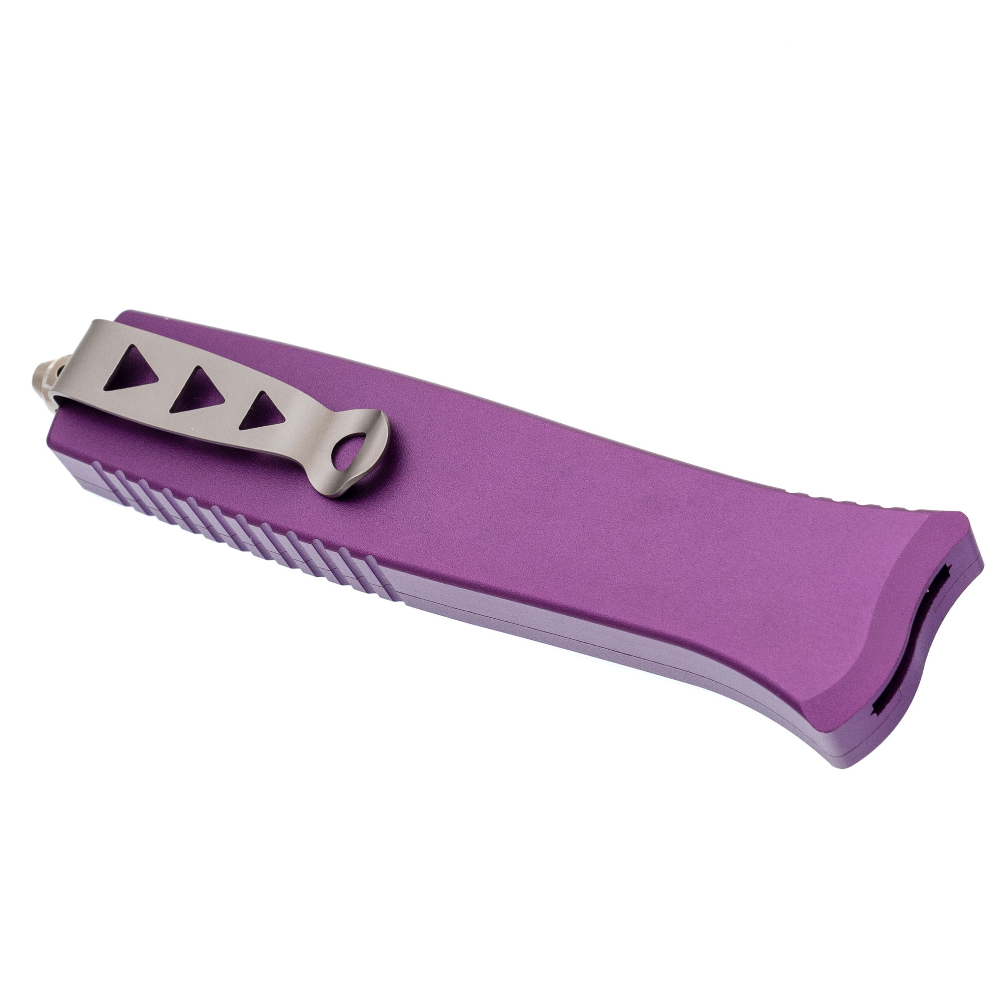 Автоматический нож Steelclaw Аргон-03, сталь D2, рукоять алюминий, фиолетовый - фото 5