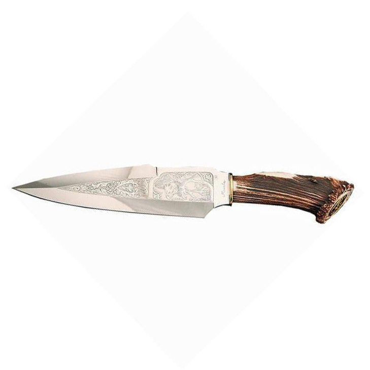 фото Нож с фиксированным клинком muela duque, сталь x50crmov15, рукоять олений рог