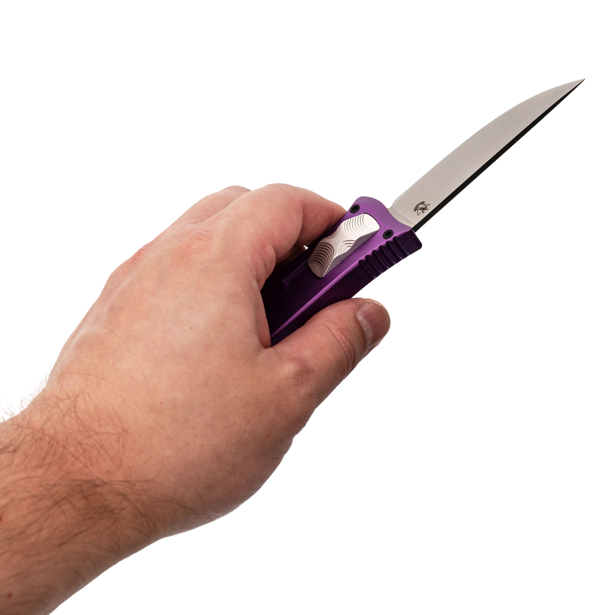 Автоматический нож Steelclaw Аргон-03, сталь D2, рукоять алюминий, фиолетовый - фото 7