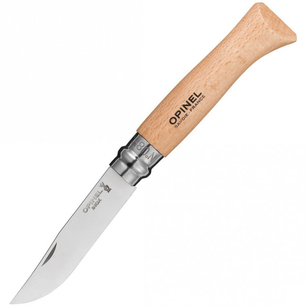 Складной Нож Opinel Stainless steel №8, нержавеющая сталь Sandvik 12C27, бук, 123080