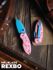Фото Нож складной Mr.Blade Rexbo Gen.2 Doughnut, сталь D2 BL, рукоятка G10 Pink